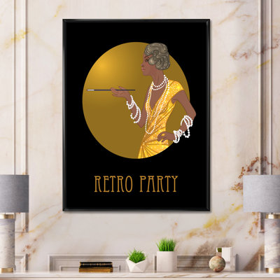 «Retro Fashion Glamour African American Woman», impression sur toile