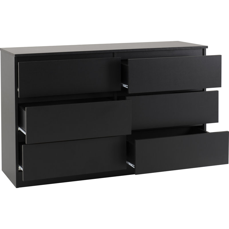 Braunstein 6 Drawer Chest Of Drawers, Black