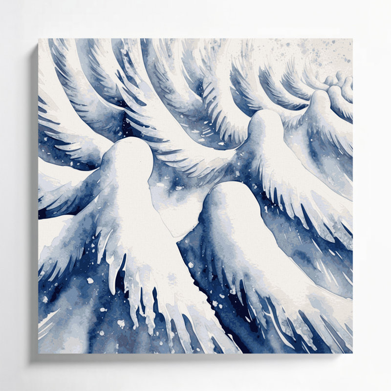 «Christmas Snow», art mural sur toile bleue, H 8 po x l 8 po
