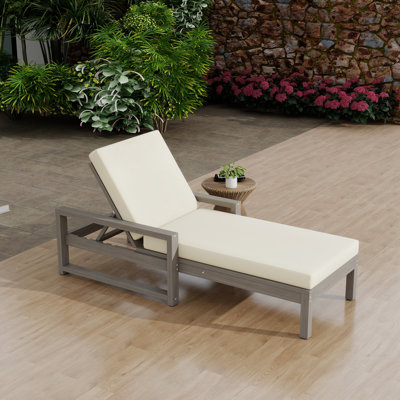 Outdoor Acacia Chaise Lounge