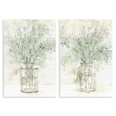 Country Florals Delicate Blooming Bouquet 2 Piece Wall Plaque Art Set by Carol Robinson