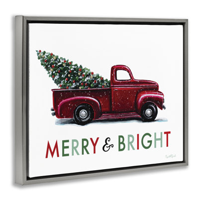 Art mural en toile Merry Bright Christmas par Elizabeth Tyndall