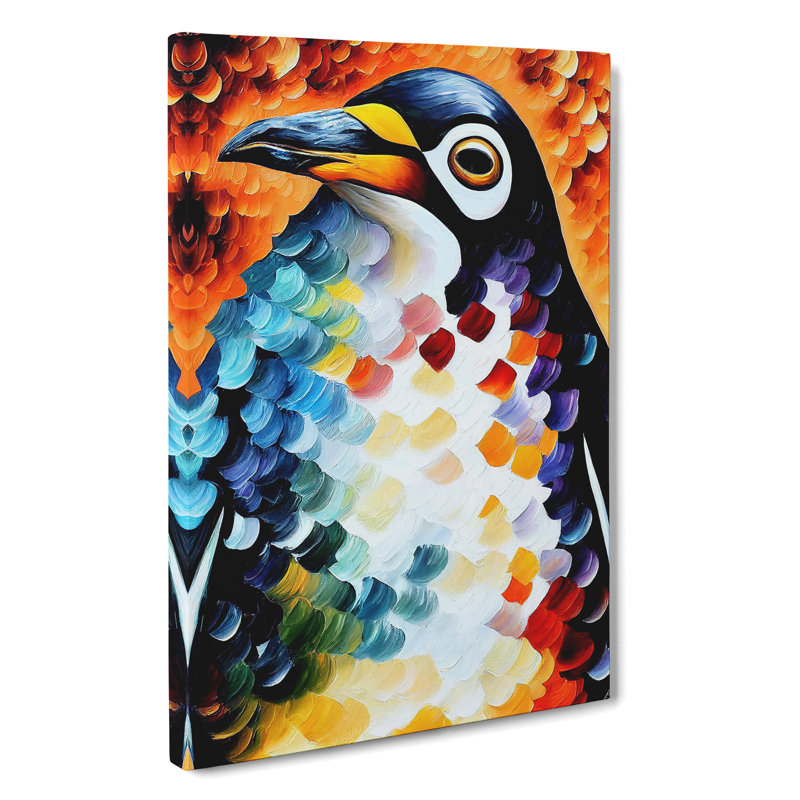 XC1022-3498X Penguin Portrait No.2 - Wrapped Canvas Print, 50cm H x 35cm W x 2cm D, Wapped Canvas