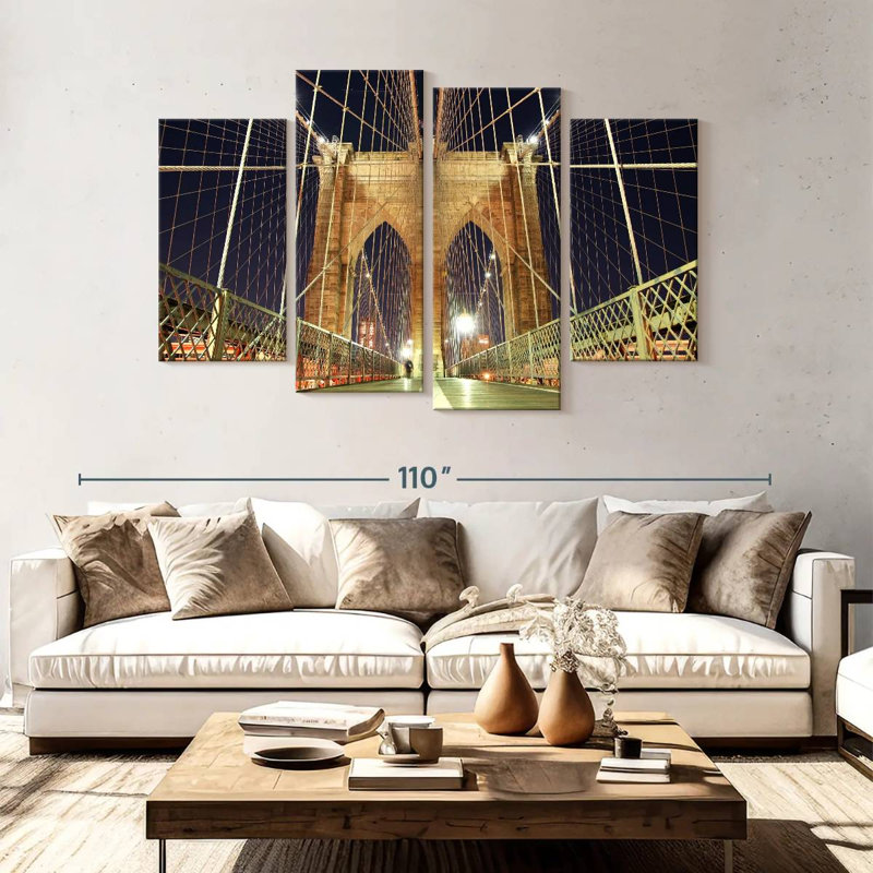 Lilie Illuminated Brooklyn Bridge, 54" H x 84" W