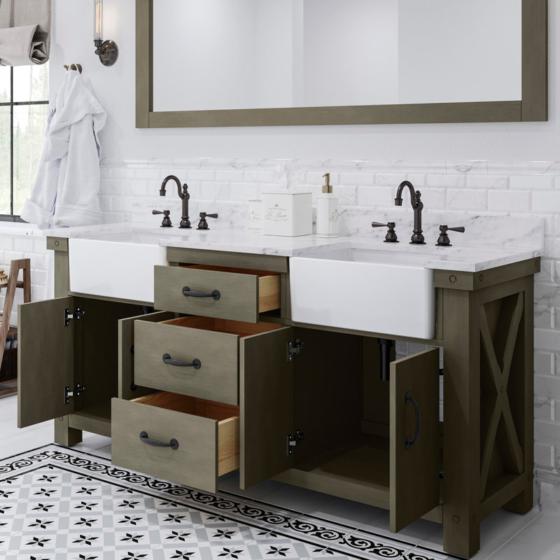 Paisley 72'' W Double Vanity, Grizzle Gray, No