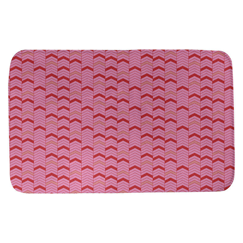 Bath Rug, 34" W x 21" L, Red/Pink