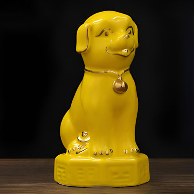 Artistic Ceramic Dog Sculpture - Entryway Ornament