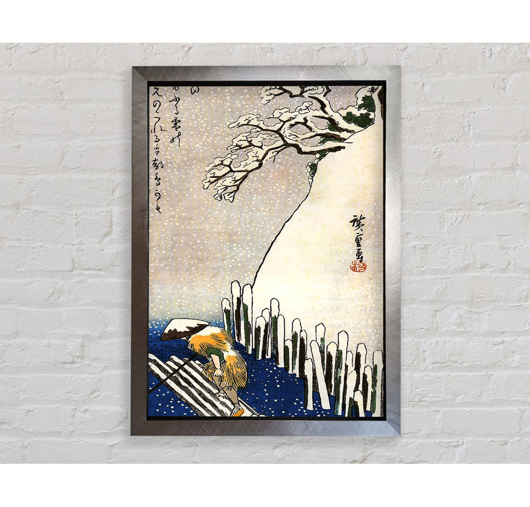 Hiroshige Mann auf einem Floß - Einzelner Bilderrahmen Kunstdrucke