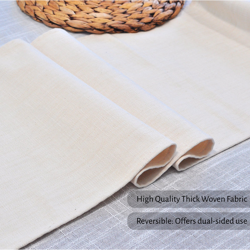 Ensemble de 4 napperons rectangulaires en coton tissé lavable lavable pour table de salle à manger 13 po x 20 po, Beige