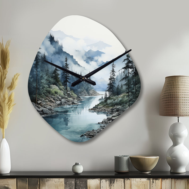 Horloge murale en forme de gris unique, Grand