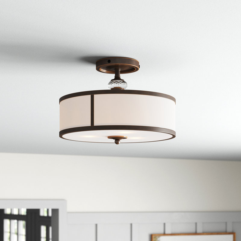 Plafonnier semi-encastré cylindrique simple à 3 lumières de 15 po Morrisonville