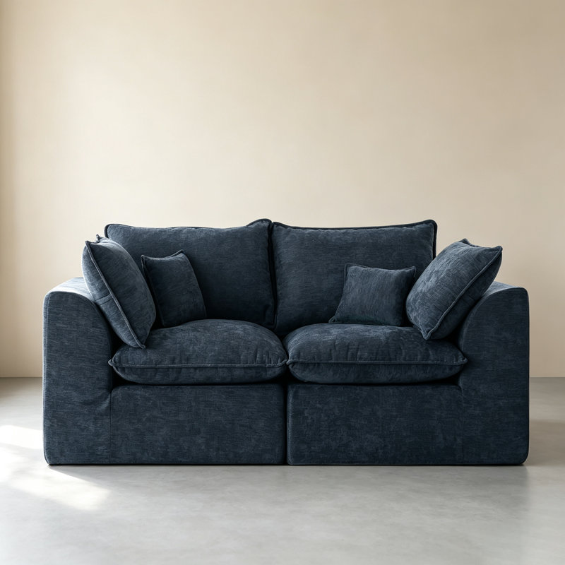 Canapé modulaire Blue Cloud, 2 sièges, Bleu