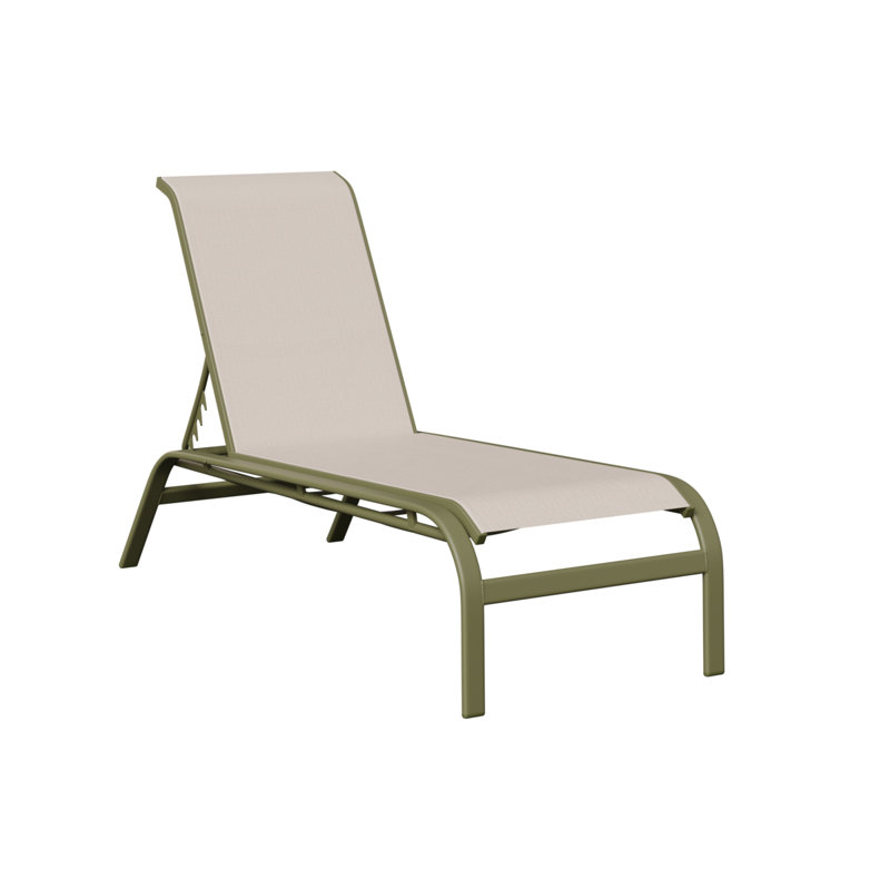 Chaise longue sans accoudoirs Berlin Gardens Murphy, Beige, Vert sauge