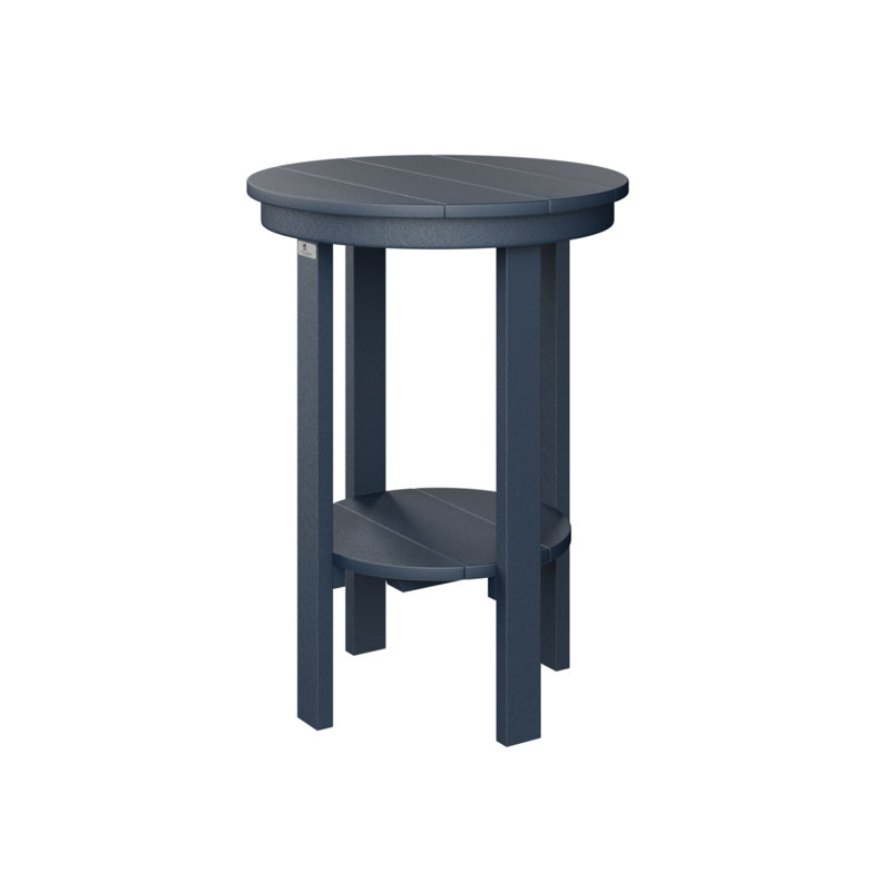 Berlin Gardens Natural Round End Counter Table, Navy Blue