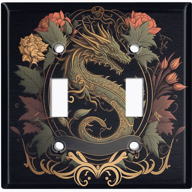 Plaque murale d'interrupteur à bascule Dragon Dragon Crest