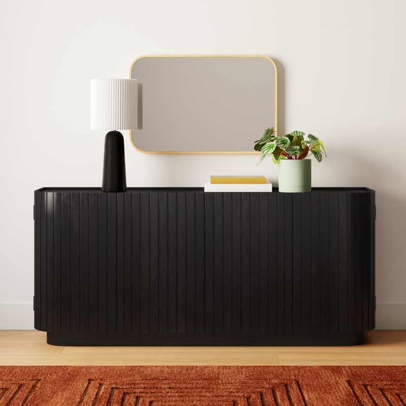 Daley 72'' Solid Wood Sideboard, Black