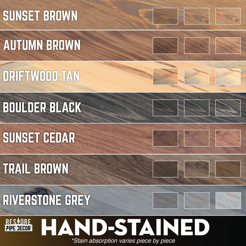 Ternes 2 Piece Pine Industrial Pipe Shelves, Autumn Brown