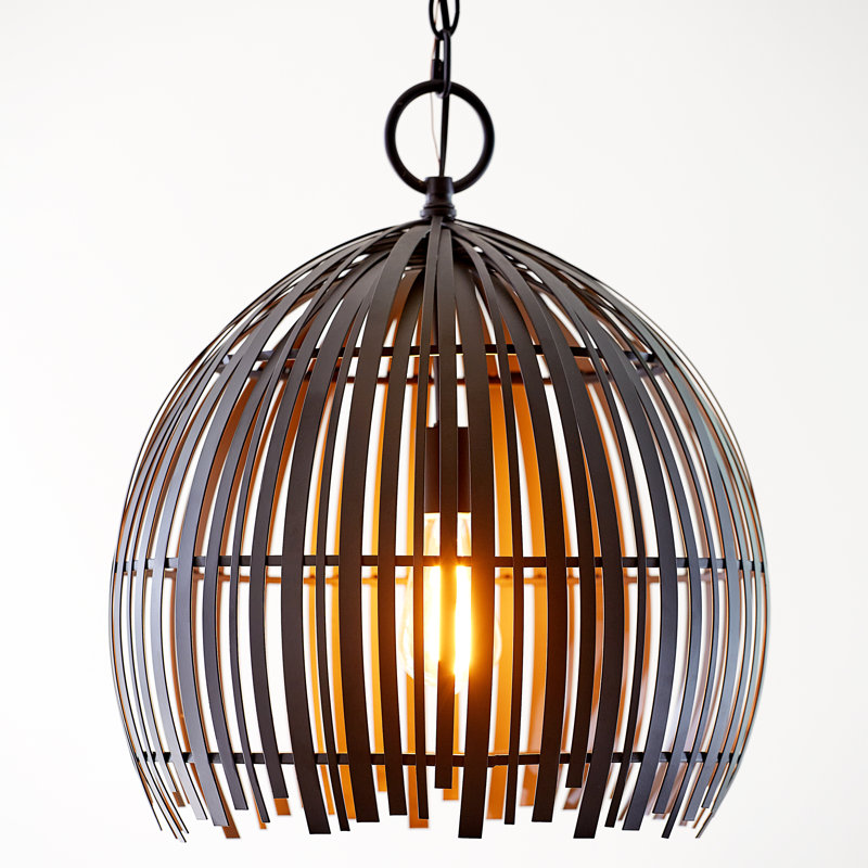 1 - Light Single Pendant, Midnight Black, 18.63" H x 16" W x 16" D