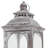 Set of Three Clear And Gray Glass And Metal Tabletop Lantern Candle Holders