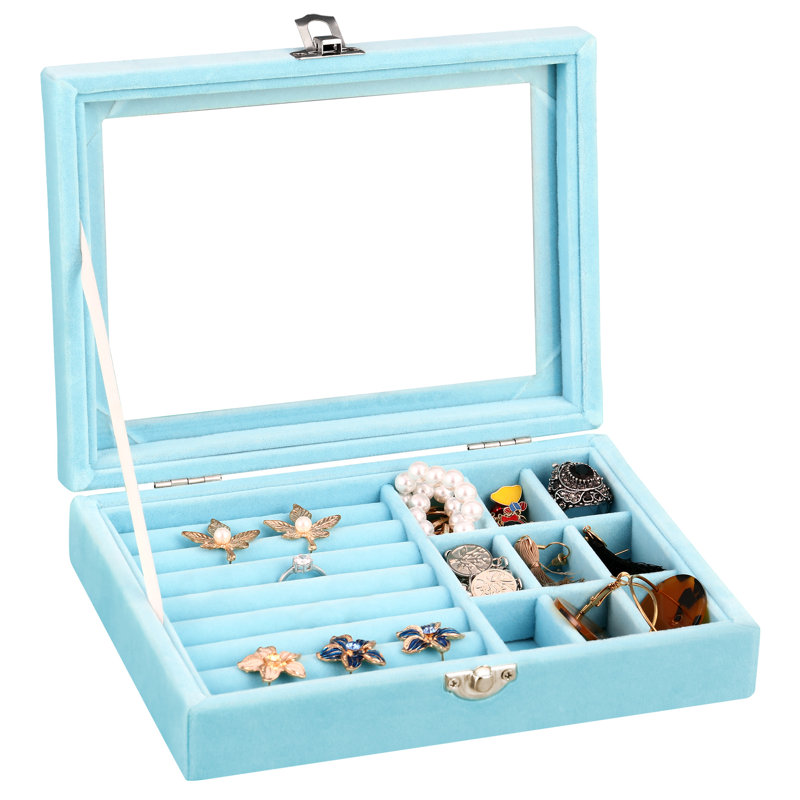 Boîte à bijoux transparente, Bleu