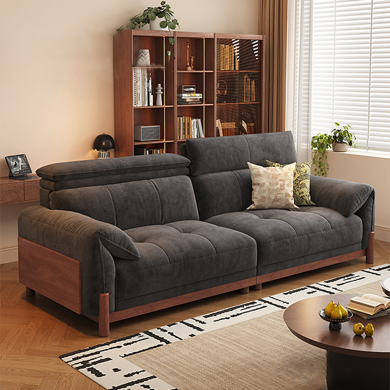 Canapé modulaire gris en chenille, Gris