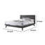 Lit plateforme Kiran, tête de lit tapissier grise, structure en bois-105300368