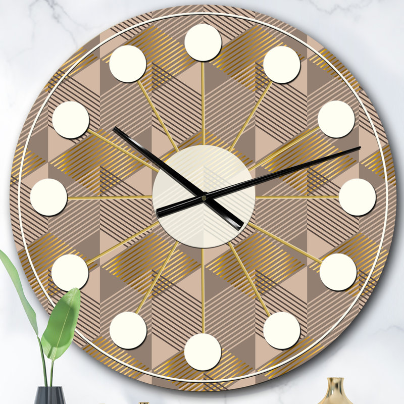 Retro Square Design V - horloge murale moderne Mid-Century, Surdimensionné