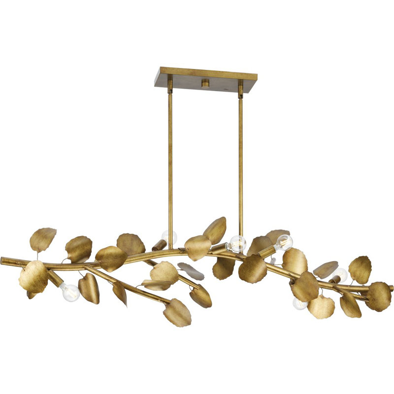 Laurel 7 - Light Dimmable Modern Linear Chandelier, Gold Ombre