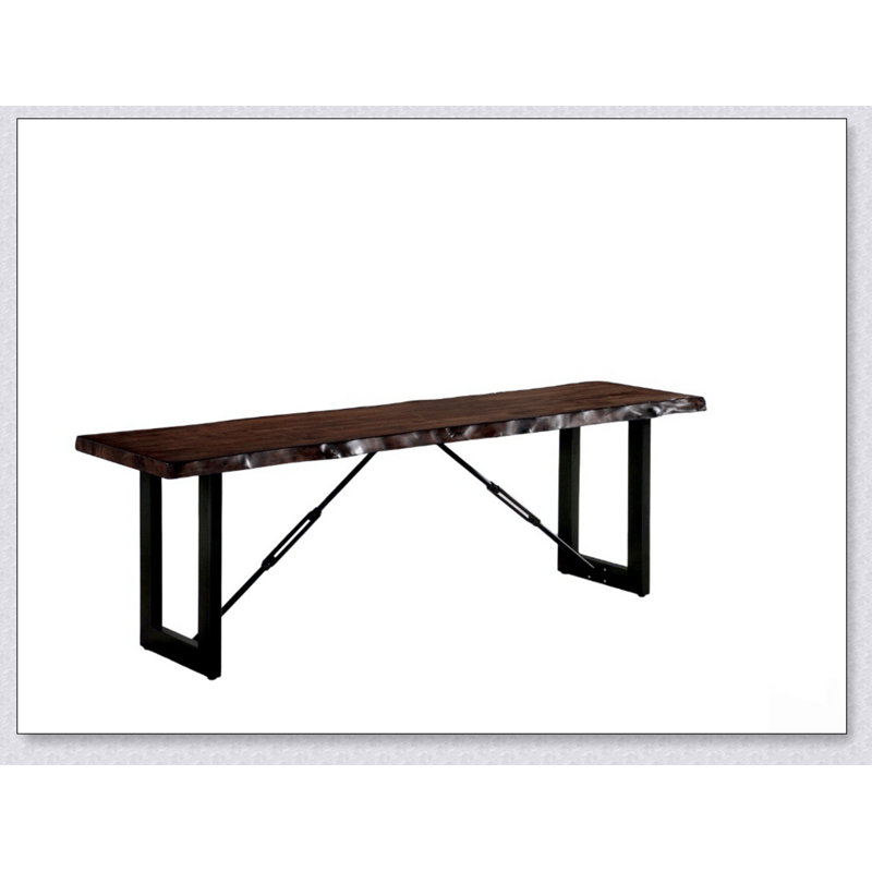 Banc industriel en forme de U industriel en métal bicolore avec chaînette, parfait pour un décor rustique et moderne