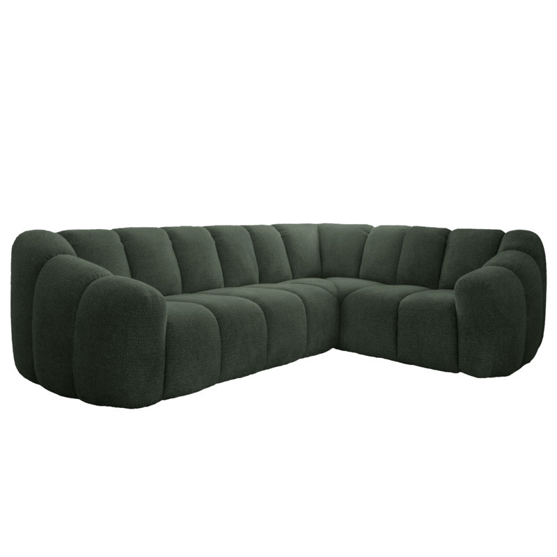 Shell Corner Sofa , Green, Right Hand Facing