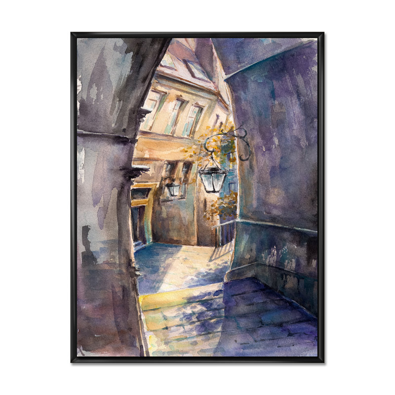 Paris City - Peinture sur toile, H 40 po x l 30 po x P 1,5 po, Cadre flottant noir