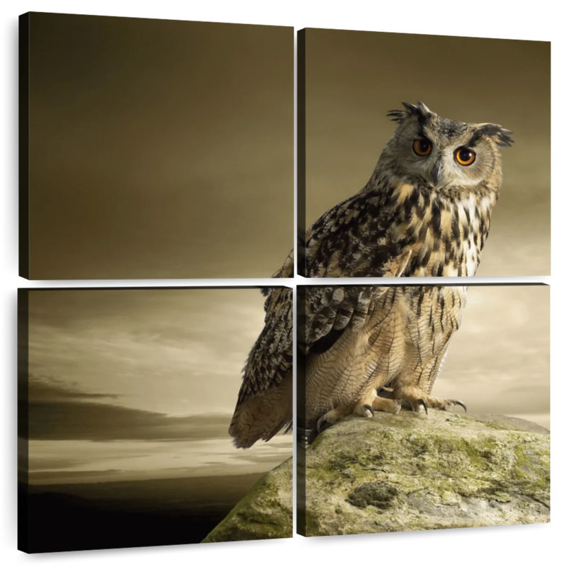Owl On A Rock, 26" H x 26" W