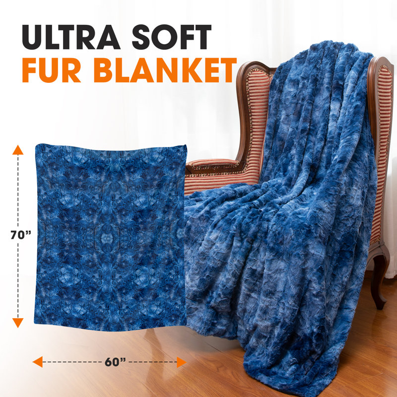 Standard Throw Blanket, Blue/White, 60" W x 70" L