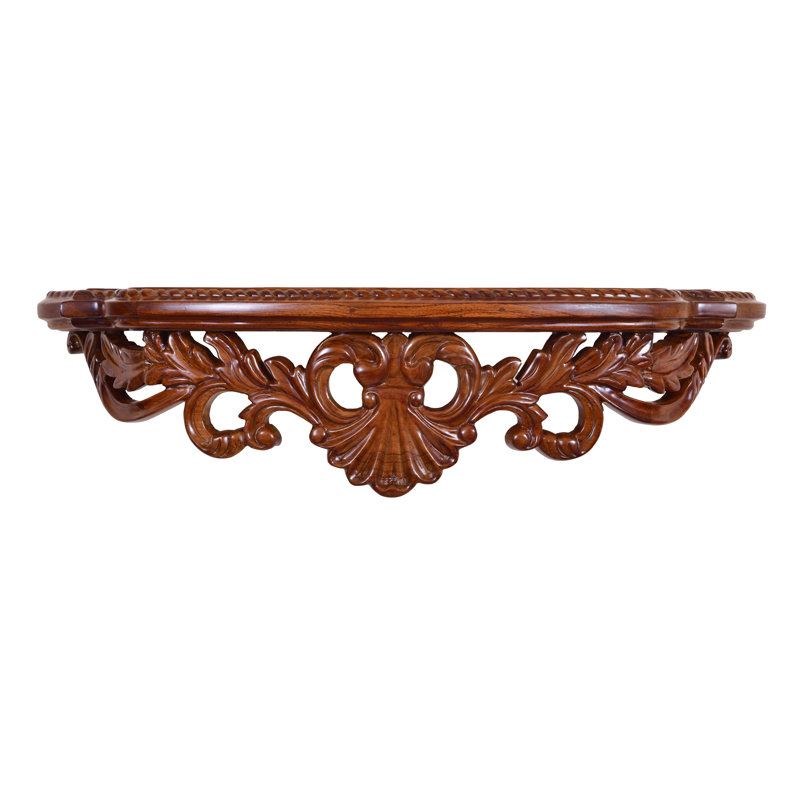 Baroque Teak Floating Shelf