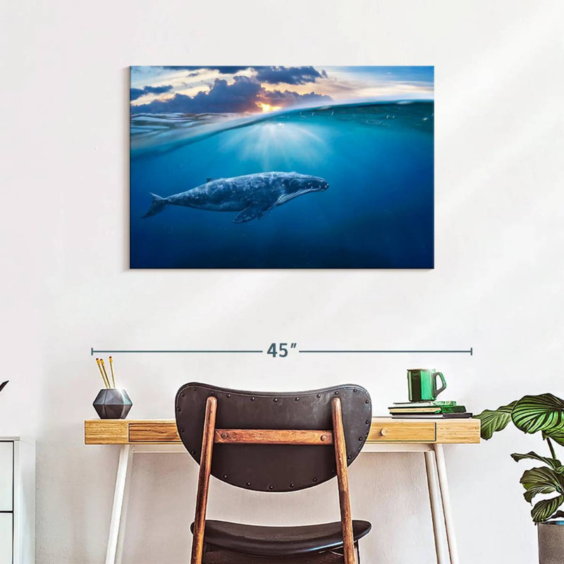 Brampt Blue Ocean Whale, 24" H x 36" W