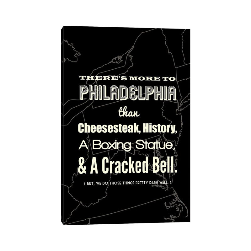 There's More To Philadelphia - Dark by Benton Park Prints - Wrapped Canvas Gallery-Wrapped Canvas Giclée