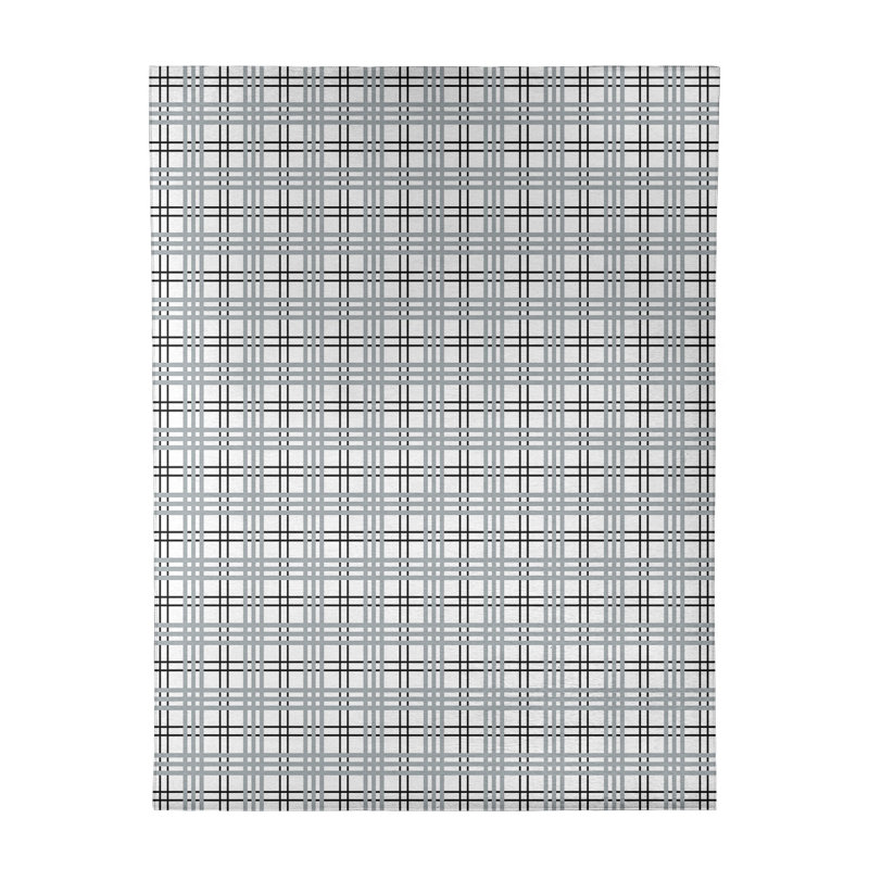 Tapis écossais gris / blanc, Rectangle 9 pi x 12 pi