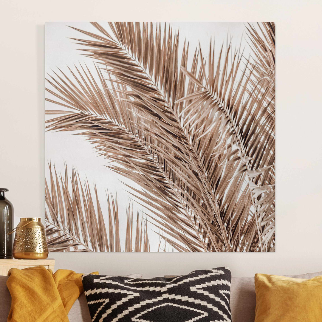 Leinwandbild Bronze - Coloured Palm Fronds