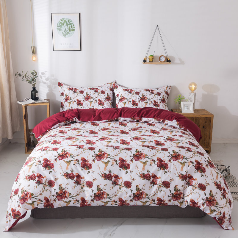 Polyester Floral Duvet Cover, California King Duvet Cover