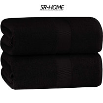 Hotel Vendome Spa Collection Hand Towels (2) COTTON Velour White Charcoal  NWT