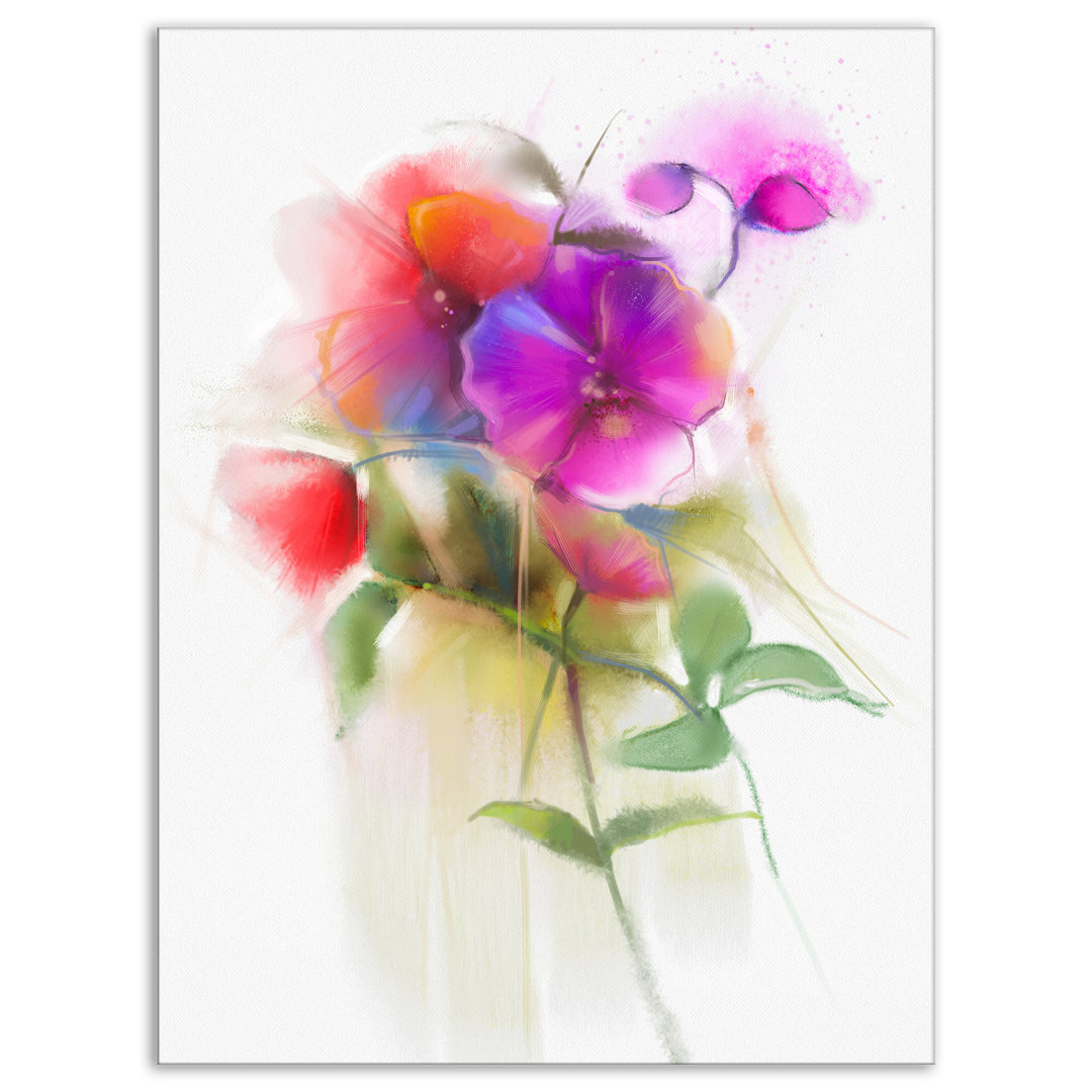 Bunch of Colorful Orchid Flowers Large Flower - Wrapped Canvas Graphic Art Print Ebern Designs 