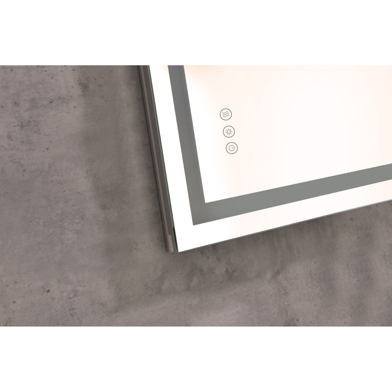 bathroom led mirror is multi-functional and each function is controlled by a smart touch button., 40" x 26"