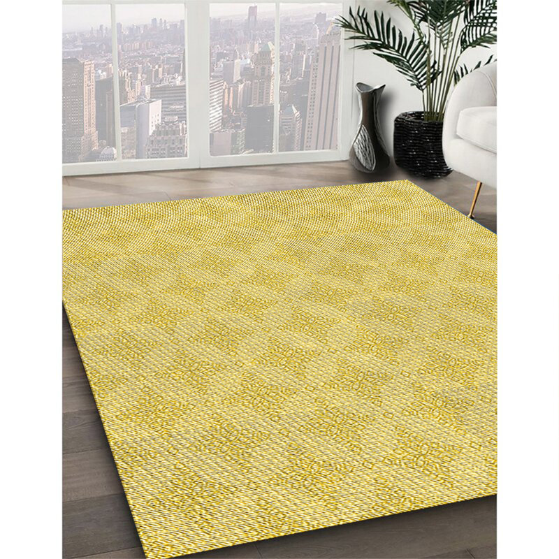 Tapis jaune tissé à la machine, Tapis de couloir 2 pi x 5 pi