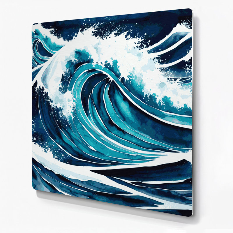 Art mural bleu nautique, H 144 po x l 144 po x P 0,05 po
