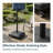 Outdoor 90-pound Square Black Umbrella Base With Wheels