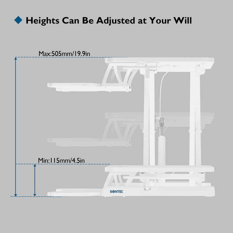 Sit- Stand Desk Converter, Height Adjustable Dual Tiered Computer Workstation, Sit Standing Converter With Platform, Ergonomic X-frame Riser For Pc Computer Screen, Keyboard, Laptop Up To 15kg
