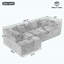 Canapé modulaire de 101,2 po avec canapé à compression complète et canapé modulaire à assise profonde et deux poches latérales pour salon, gris clair