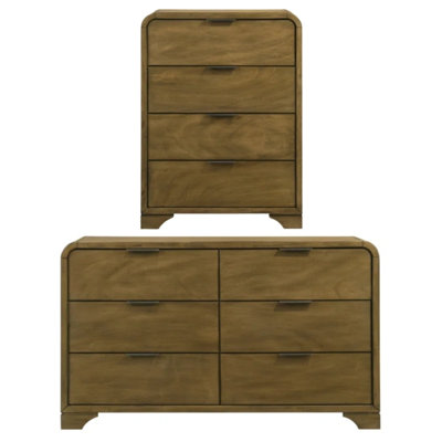 Chisholm Transitional Solid Wood 2 Pieces Fully Assemble Bedroom Set
