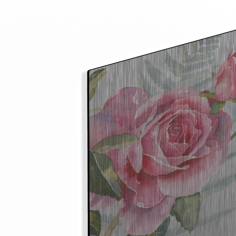 «Boho Bouquet V Blue» par James Wiens, art mural en métal, H 12 po x l 12 po