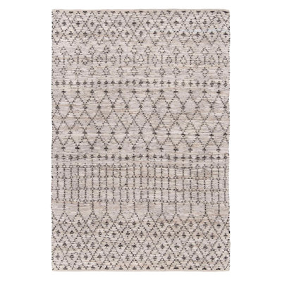 Tapis crème en cuir tissé à la main de style sud-ouest Daimar